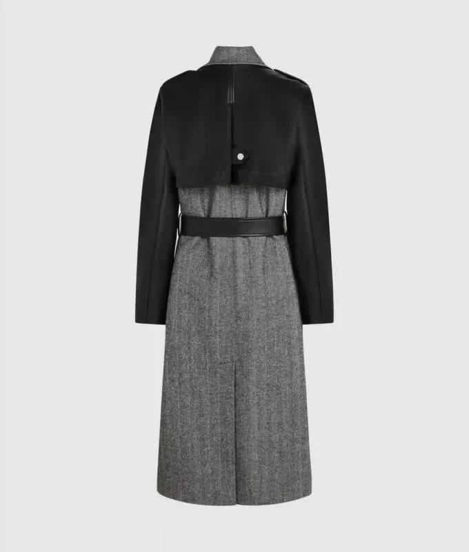 Abrigo de tweed y piel sintética Abrigo de tweed y piel sintética