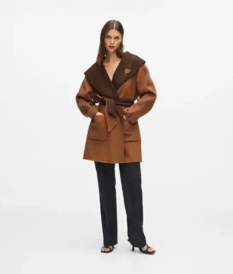 Abrigo reversible de mezcla de lana
