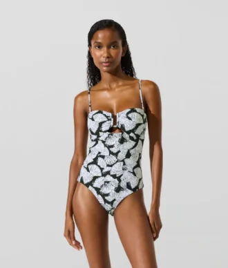 Bañador con estampado de abanicos