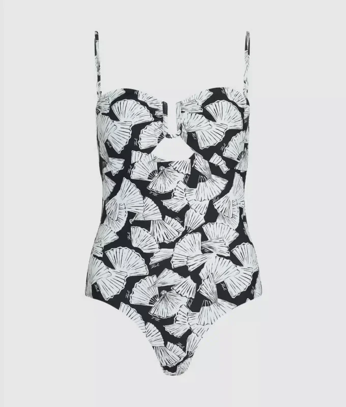 Bañador con estampado de abanicos Bañador con estampado de abanicos