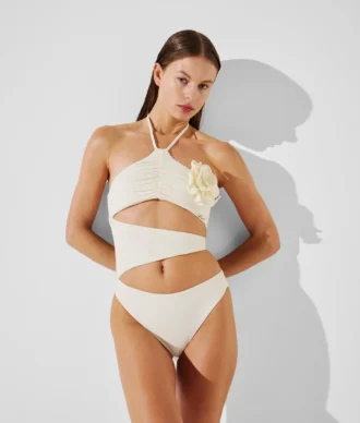 BAÑADOR HALTER CON FLORES