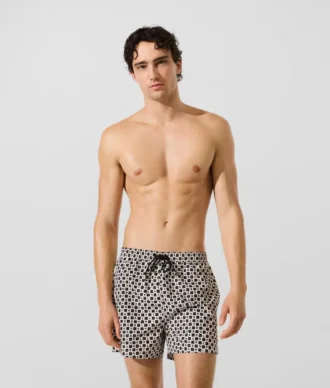 Bañador tipo boardshort con estampado de cuadros