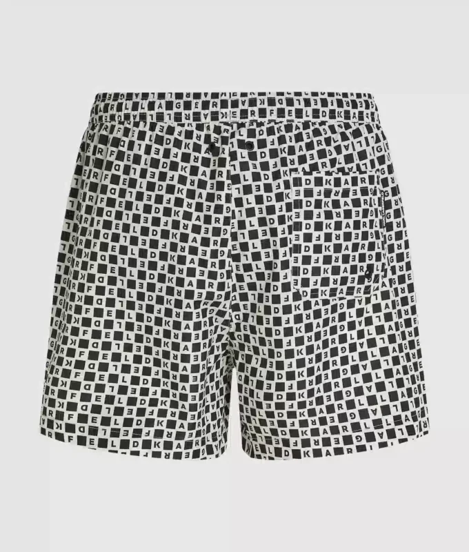 Bañador tipo boardshort con estampado de cuadros Bañador tipo boardshort con estampado de cuadros