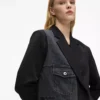 Blazer con paneles de denim Blazer con paneles de denim