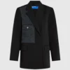 Blazer con paneles de denim Blazer con paneles de denim