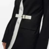 Blazer con solapa en contraste y cinturón