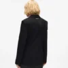 Blazer con solapa en contraste y cinturón