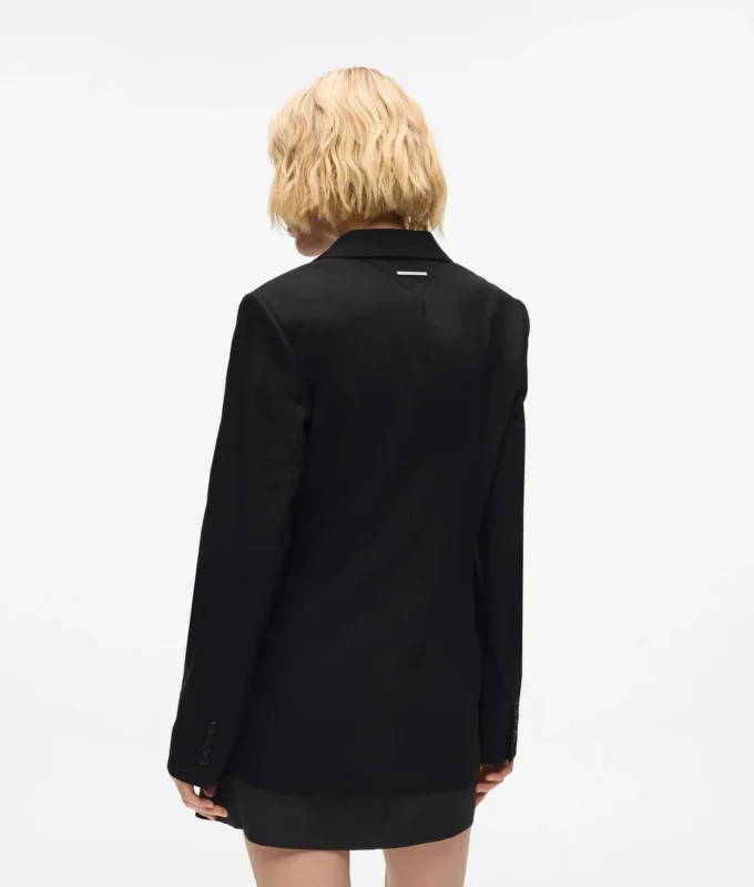 Blazer con solapa en contraste y cinturón