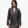 Blazer de piel sintética desgastada Blazer de piel sintética desgastada