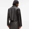 Blazer de piel sintética desgastada Blazer de piel sintética desgastada