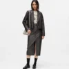 Blazer de piel sintética desgastada Blazer de piel sintética desgastada