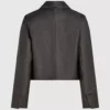 Blazer de piel sintética desgastada Blazer de piel sintética desgastada