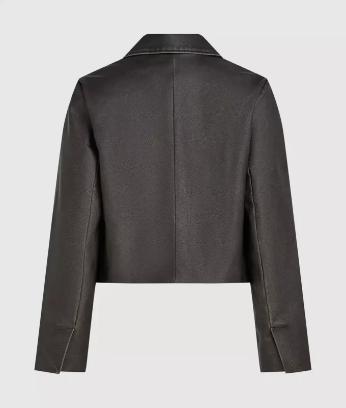 Blazer de piel sintética desgastada Blazer de piel sintética desgastada