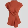 BLUSA DE MANGA CORTA CON NUDO BLUSA DE MANGA CORTA CON NUDO
