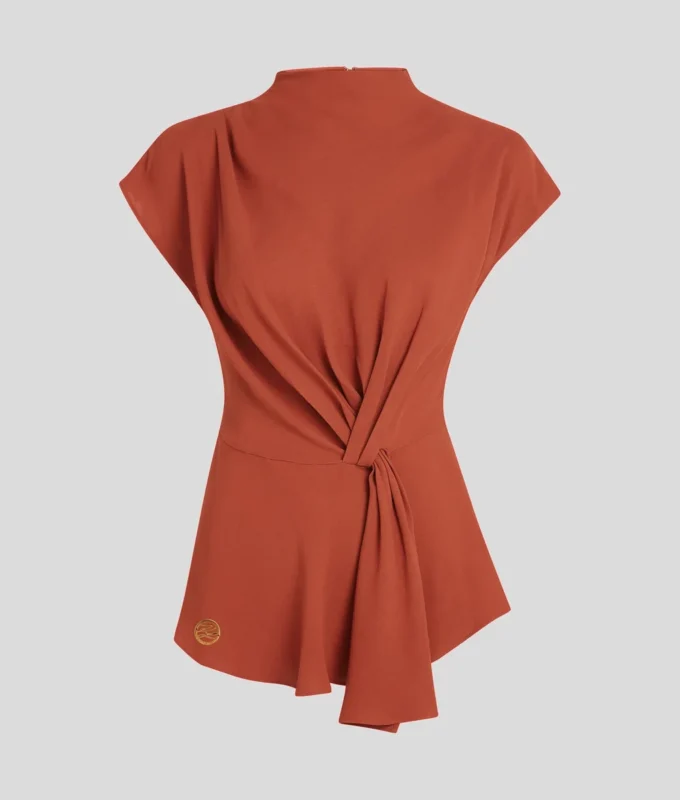 BLUSA DE MANGA CORTA CON NUDO BLUSA DE MANGA CORTA CON NUDO