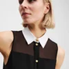 BLUSA SIN MANGAS CON CUELLO DE POPELÍN BLUSA SIN MANGAS CON CUELLO DE POPELÍN