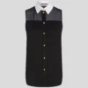 BLUSA SIN MANGAS CON CUELLO DE POPELÍN BLUSA SIN MANGAS CON CUELLO DE POPELÍN