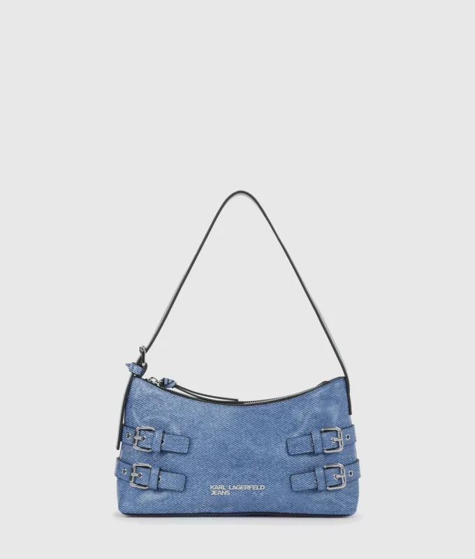 Bolso bandolera con hebillas de denim Bolso bandolera con hebillas de denim