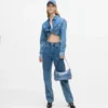 Bolso bandolera con hebillas de denim Bolso bandolera con hebillas de denim