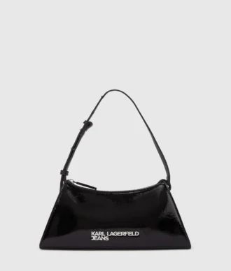 Bolso bandolera con logotipo geométrico brillante
