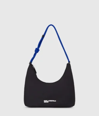 Bolso bandolera de nailon con cordón