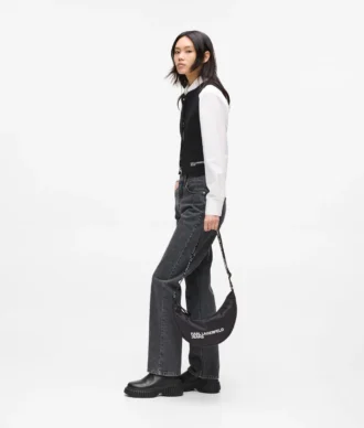 Bolso bandolera de nailon con logotipo