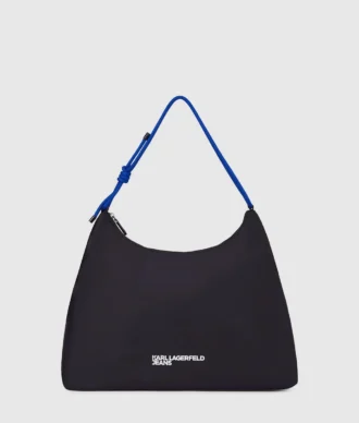 Bolso bandolera grande de nailon con cordón