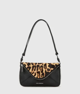 Bolso bandolera K/Hardware con estampado de leopardo
