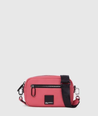 Bolso bandolera para cámara con logotipo en forma de caja