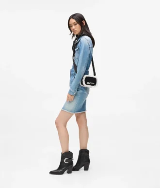 Bolso bandolera para cámara de piel de oveja