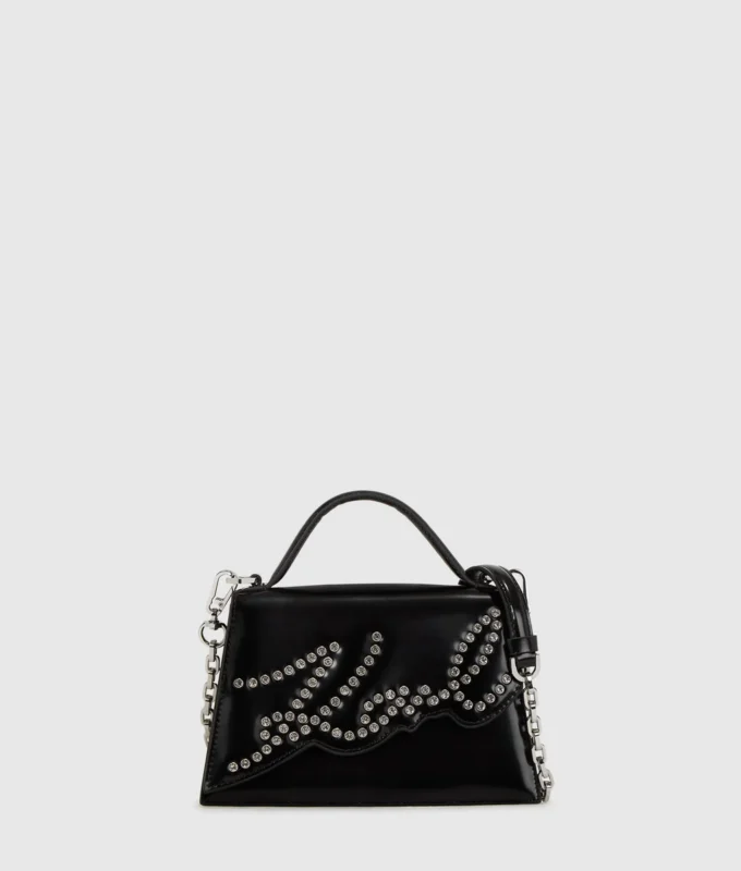 Bolso bandolera pequeño con tachuelas K/Signature Bolso bandolera pequeño con tachuelas K/Signature