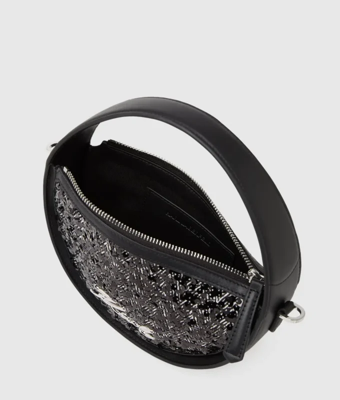 Bolso bandolera redondo con lentejuelas K/Signature
