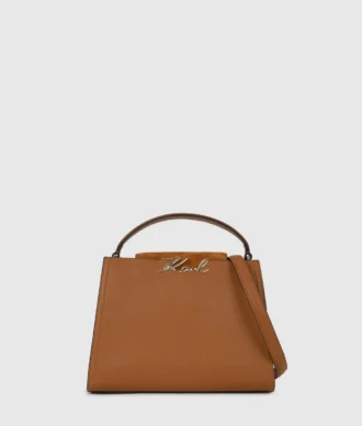 Bolso con asa superior de ante K/Signature