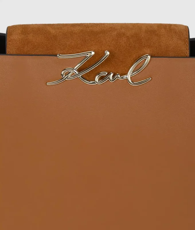 Bolso con asa superior de ante K/Signature Bolso con asa superior de ante K/Signature