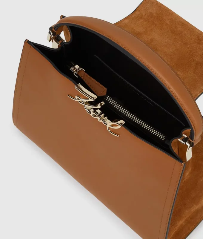 Bolso con asa superior de ante K/Signature Bolso con asa superior de ante K/Signature