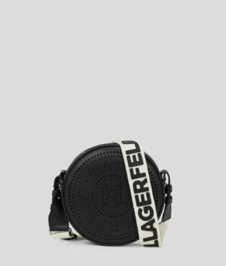 BOLSO CRUZADO REDONDO CON LOGOTIPO K/CIRCLE EN RELIEVE