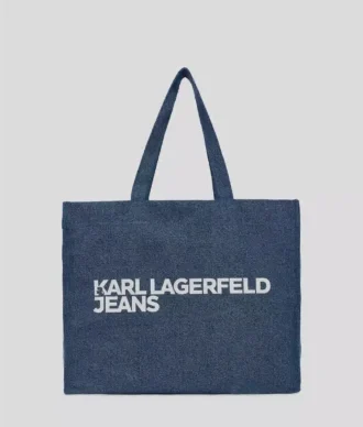BOLSO DE COMPRAS DENIM CON LOGOTIPO