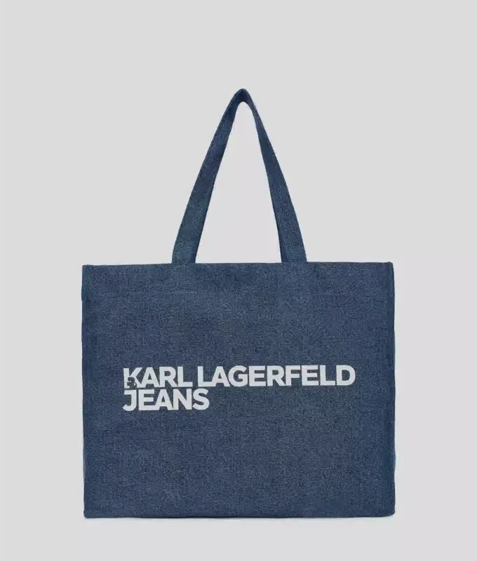 BOLSO DE COMPRAS DENIM CON LOGOTIPO BOLSO DE COMPRAS DENIM CON LOGOTIPO