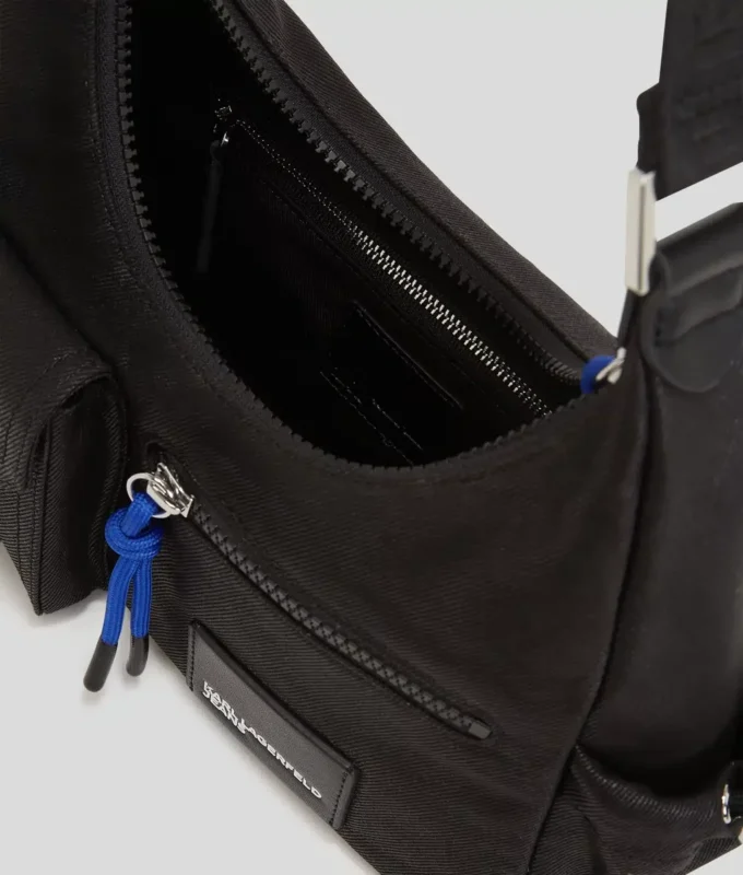 BOLSO DE HOMBRO DE DENIM RECUBIERTO UTILITARIO BOLSO DE HOMBRO DE DENIM RECUBIERTO UTILITARIO
