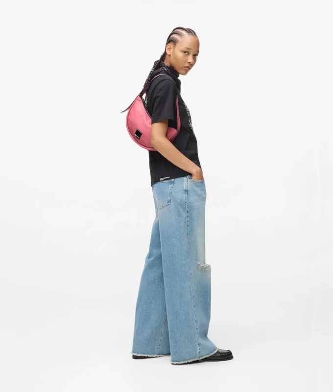 BOLSO DE HOMBRO KLJ BOX LOGO SOFT HALF-MOON