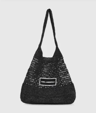 BOLSO DE PLAYA DE CROCHÉ CON LOGOTIPO