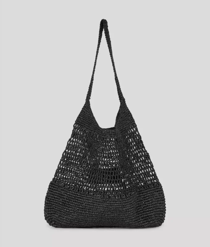 BOLSO DE PLAYA DE CROCHÉ CON LOGOTIPO BOLSO DE PLAYA DE CROCHÉ CON LOGOTIPO