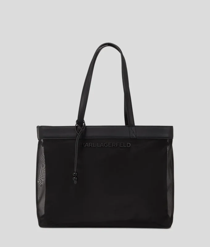 BOLSO DE PLAYA DE MALLA CON LOGOTIPO BOLSO DE PLAYA DE MALLA CON LOGOTIPO