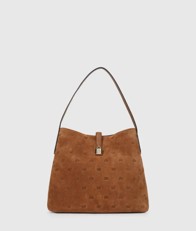 Bolso hobo de ante con candado K/Autograph Bolso hobo de ante con candado K/Autograph