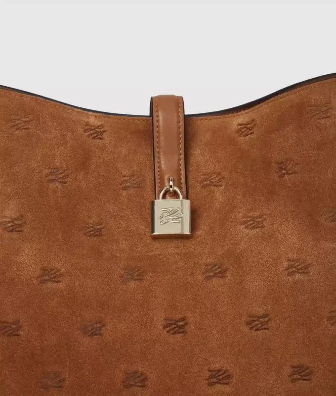 Bolso hobo de ante con candado K/Autograph Bolso hobo de ante con candado K/Autograph