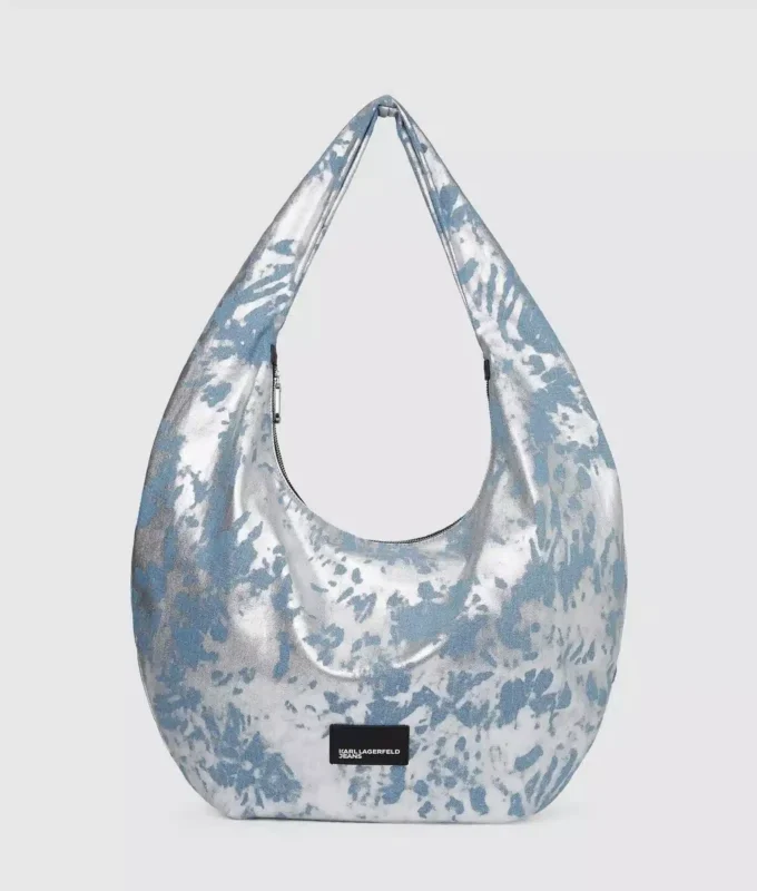 Bolso hobo grande de denim brillante