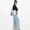 Bolso hobo grande de denim brillante
