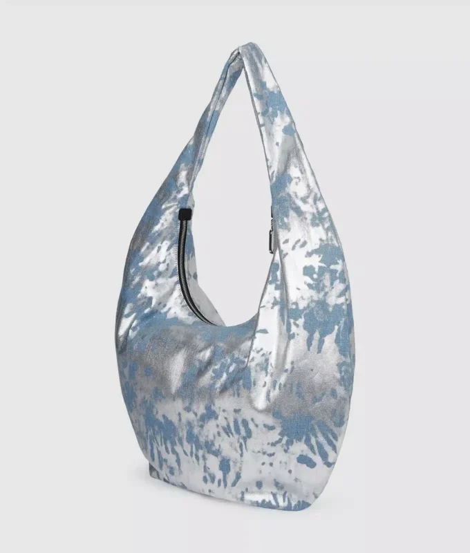 Bolso hobo grande de denim brillante