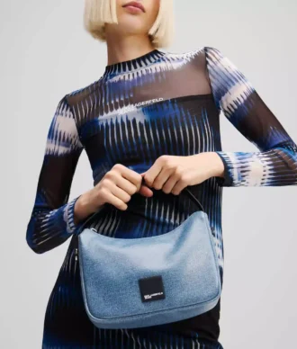 BOLSO MINI HOBO RECUBIERTO CON LOGOTIPO KLJ BOX