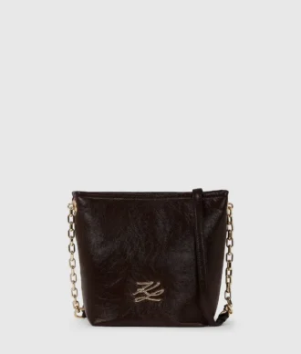 Bolso pequeño tipo cubo brillante K/Autograph